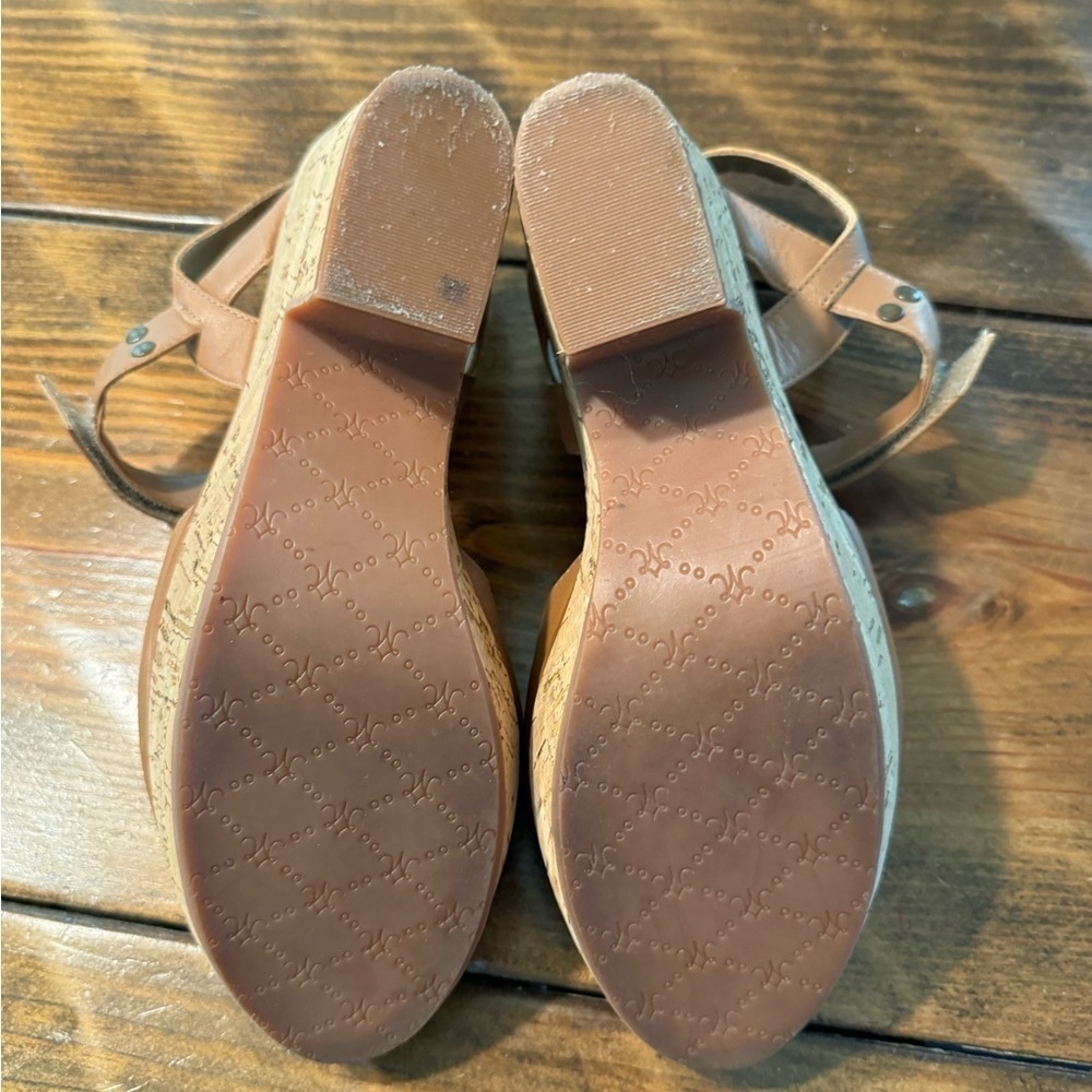 Johnston & Murphy Ashlyn Sandal tan leather w/cork sole Size9 made in Brazil - Picture 6 of 12